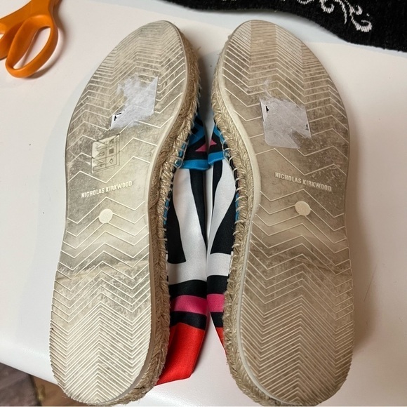 Nicholas Kirkwood Bright Satin Espadrilles Slip Ons Flats Size 38 US 7.5 - Picture 4 of 10